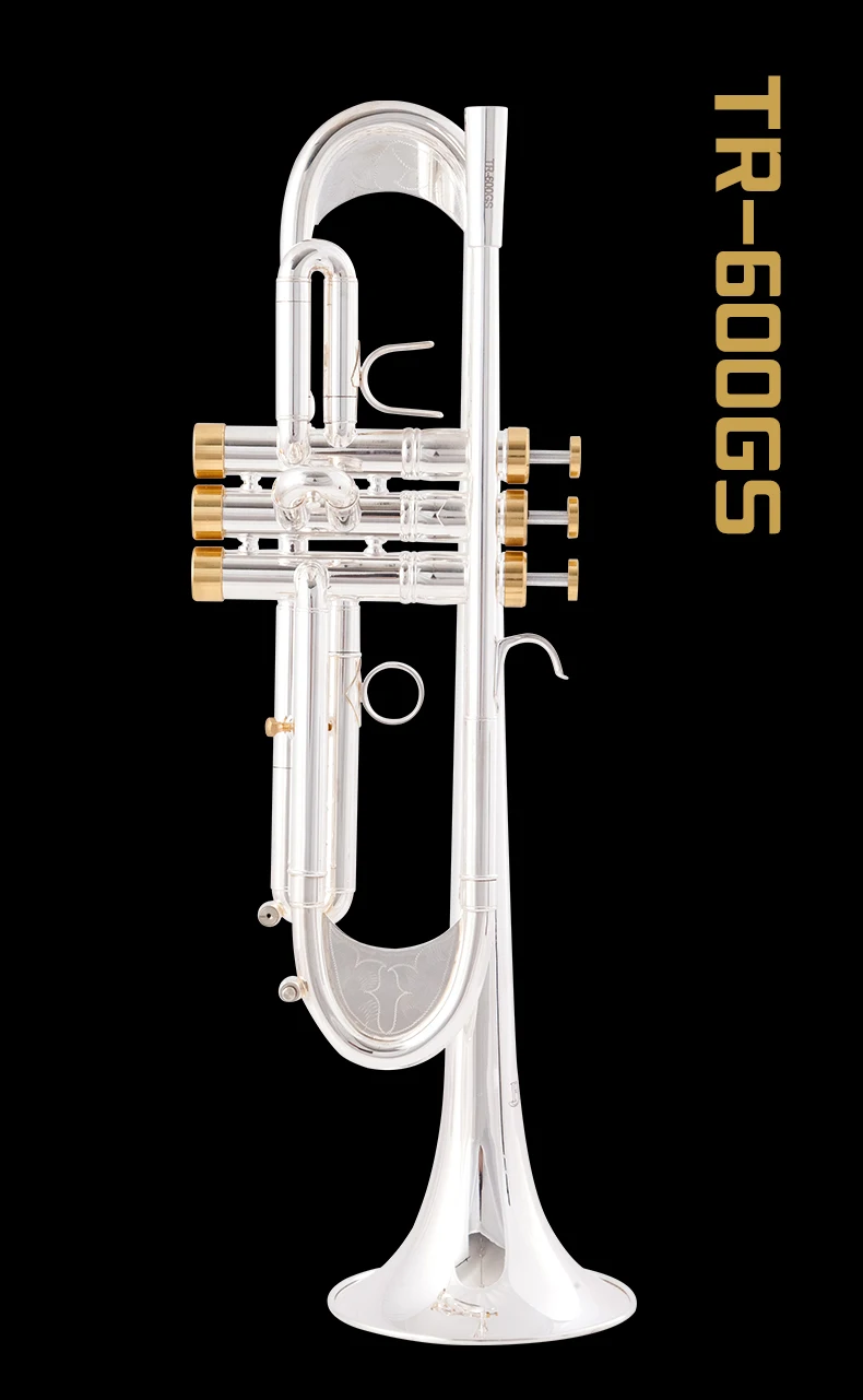 Bb Trumpet Gold Lacquer Silver Plated Trumpet Brass Musical Instruments Composite Type