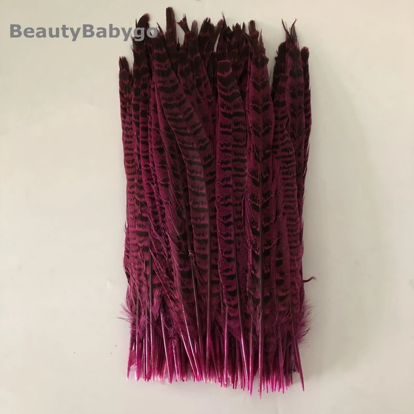 direct hot pink 50 шт./лот Диапазон длины 10-12 дюймов(25-30 см) натуральный цвет Колечки хвосты фазана перья Карнавал Украшения Ремесло - Цвет: direct hot pink