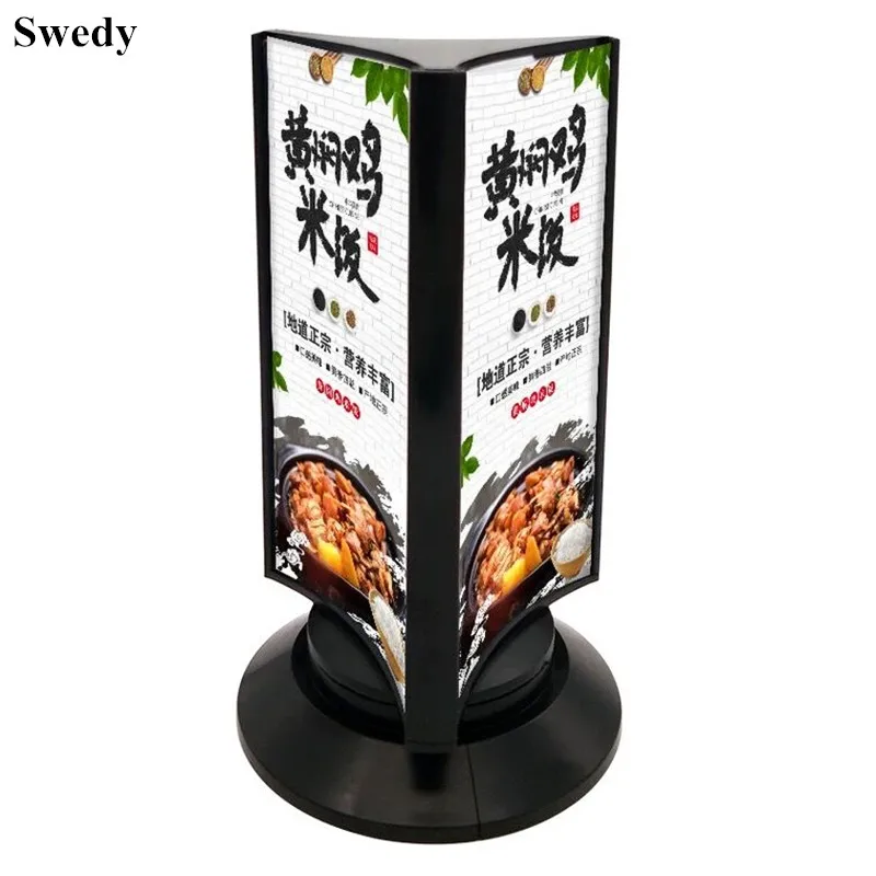 Three Side Rotating Plastic Sign Holder Stand Picture Photo Ad Display Frame Tabletop Menu Holder Display Stand three side rotating plastic sign holder stand picture photo ad display frame tabletop menu holder display stand