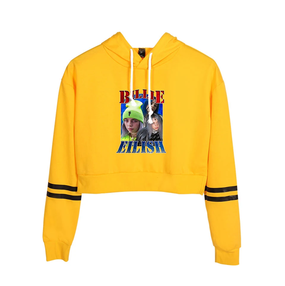 Список Billie Eilish, укороченный топ, толстовки для женщин, Kpop, хлопок, Harajuku, высокое качество, Billie Eilish, розовые толстовки с капюшоном для девочек