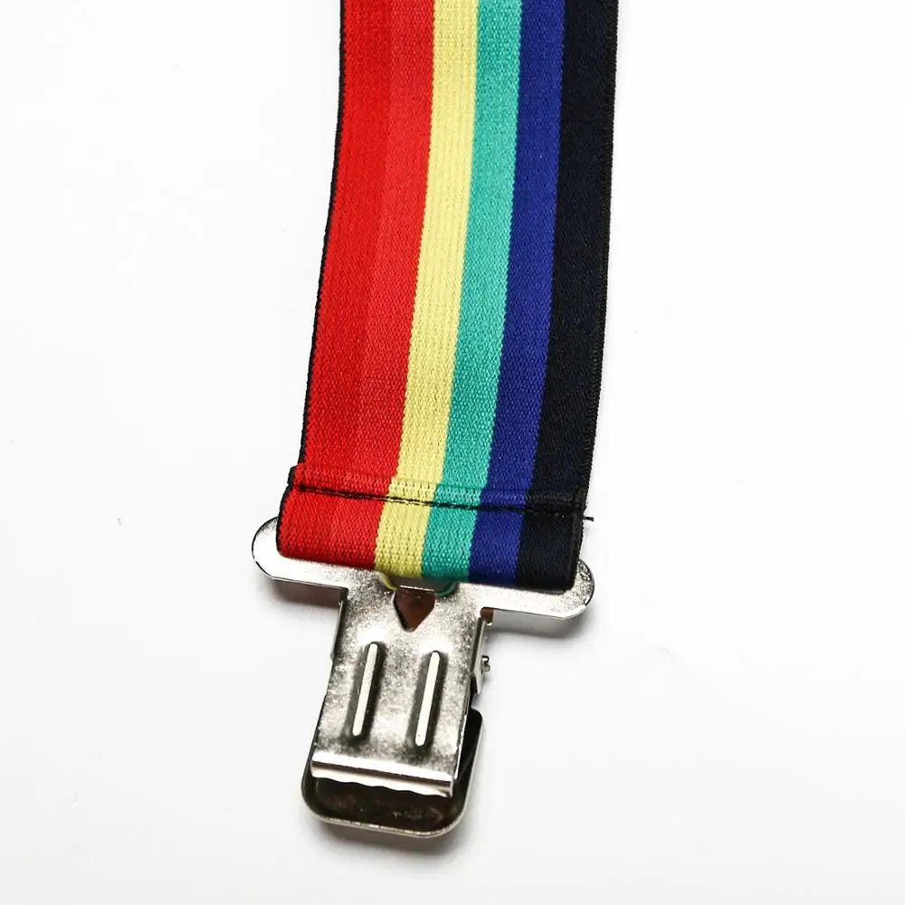 Rainbow Unisex Adult Men WORK Suspenders Trousers Adjustable 4 Clip Braces Male Casual Suspensorio Trousers Strap Husband's Gift