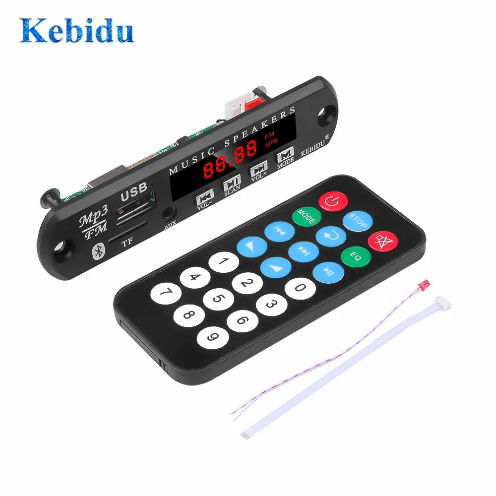 Kebidu DC 12 В в 5 MP3 WMA декодер плата беспроводной Bluetooth аудио модуль USB FM TF радио для
