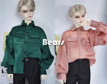 Ropa de muñeca BJD, camisa de seda de imitación de gasa suelta con manga de linterna para 1/3 1/4 BJD SD MSD SD17 tío POPO68 SSDF, tamaño de muñeca