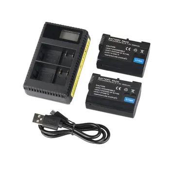 

EN-EL15 Camera Rechargeable Battery Dual Charging Slot LCD Display Charge Adapter With USB Cable Charger Kit Set