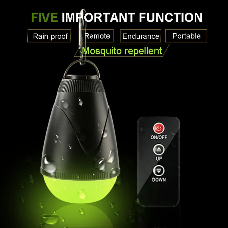 Mosquito Repellent Light Remote Control Camping Light 18650 USB Rechargeable Portable Emergency Night Fishing Tent Light Bulb