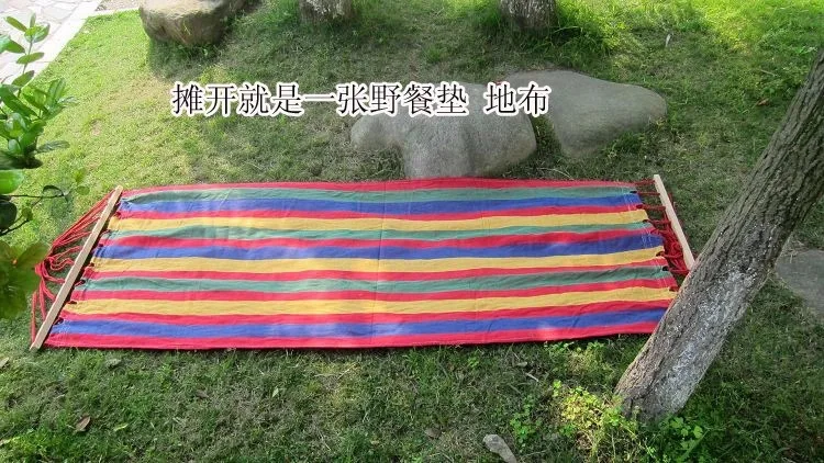 Открытый гамак портативный для отдыха для кемпинга холщовые качели сплошной цвет ударопрочный без полюса Кемпинг гамак