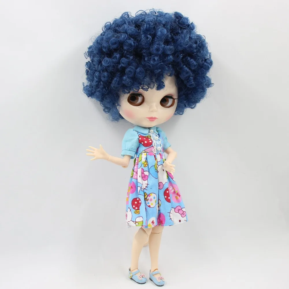Neo Blythe Doll with Blue Hair, White Skin, Shiny Cute Face & Custom Jointed Body 1