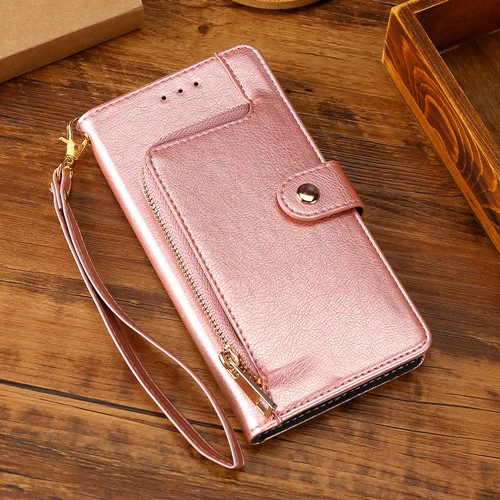 Роскошный кожаный чехол для samsung Galaxy Note 10, 9, 8, 5, 4, S10 Lite, S9, S8 Plus, S7, S6, S5, кошелек с отделением для карт, откидная крышка, чехол с подставкой, сумка для телефона - Цвет: Rose Gold