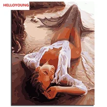 HELLOYOUNG DIY Ручная роспись цифровая печать масляной картины живопись по номерам Масляные картины китайские картины-свитки домашний декор