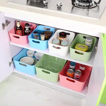 

1pc Storage Box Case Snacks Toy Cosmetic Organizer Plastic Container Desktop Sundries Storage Basket Bathroom Makeup Organizer