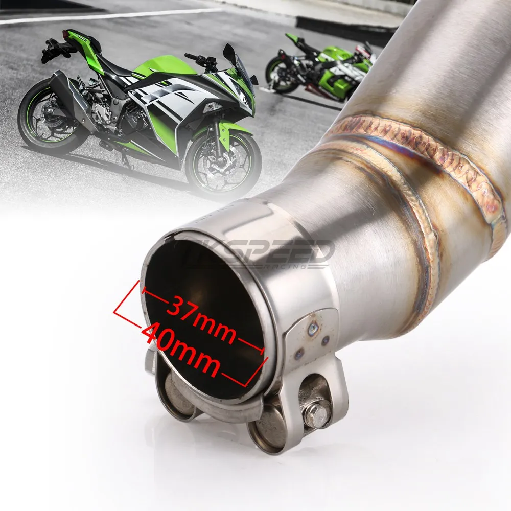 Мотоцикл средняя труба для Kawasaki Ninja 300 2013 Ninja300 средняя Соединительная труба без выхлопных газов