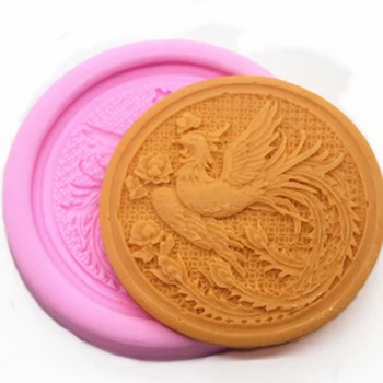 

Picture color Phoenix and flower mold silicone kitchen baking cake tool DIY chocolate jelly mold liquid silicone mold