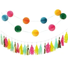 Цвет Hive feng wo qiu бумажные цветы-шары струны флаг бумага бахрома висячие украшения свадьба праздник день рождения украшения S
