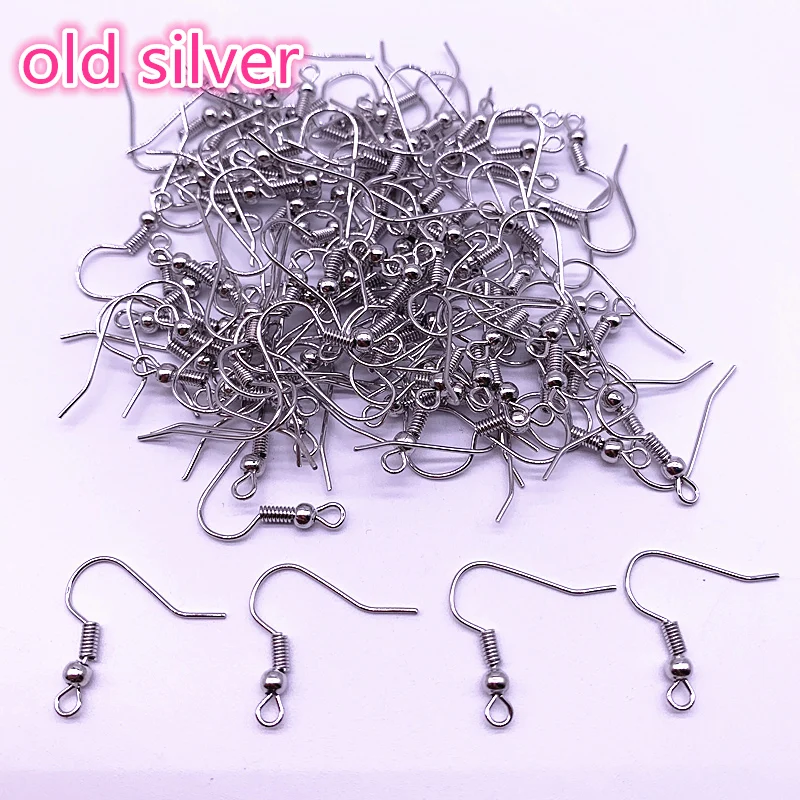 100 шт(50 пар) фурнитура для изготовления ювелирных изделий - Цвет: old silver