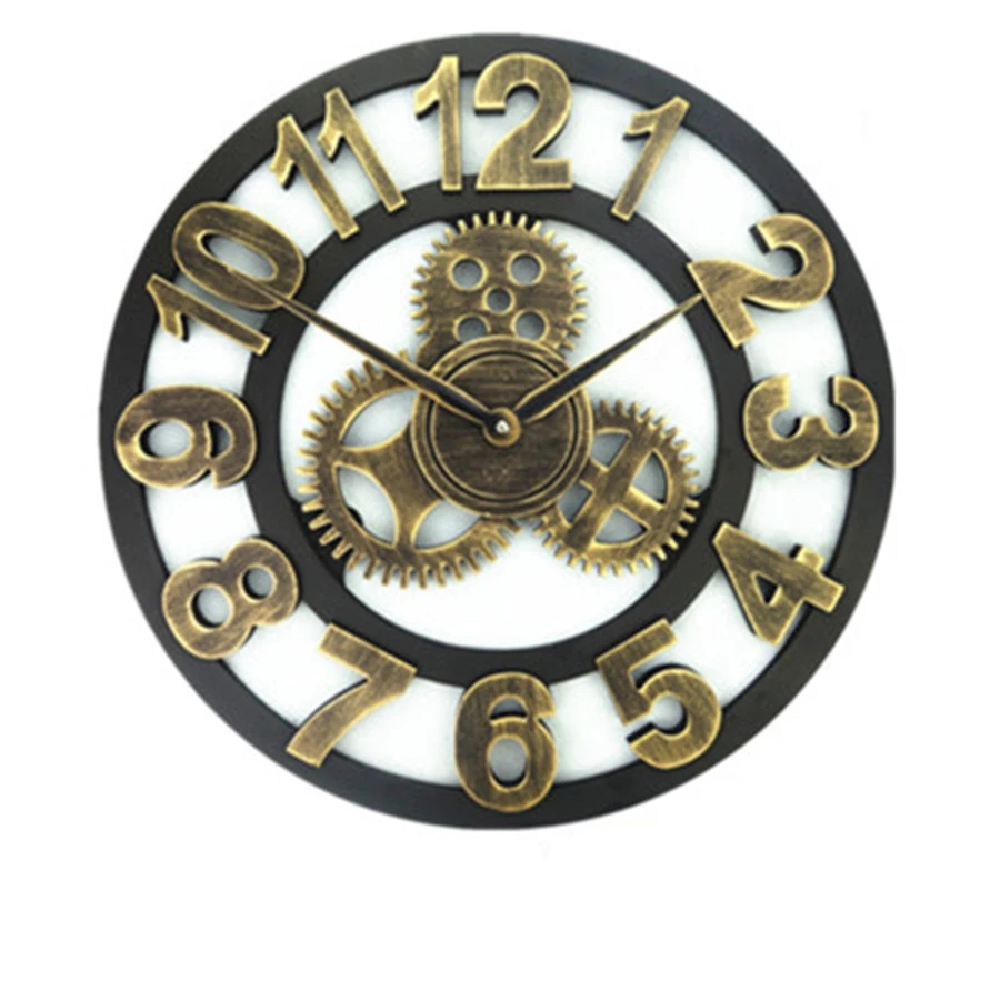 

Large Metal Creative Wall Clocks Modern Vintage Metal Mechanical Gear Wall Clock Roman Numerals Shabby Chic Decor WKP518