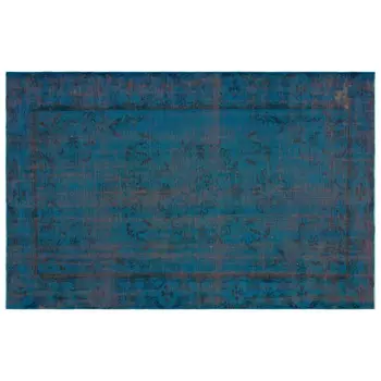 

Handmade Turquoise Vintage Overdyed Turkish Area Rug 173x266 Cm-5'8''X8'9''