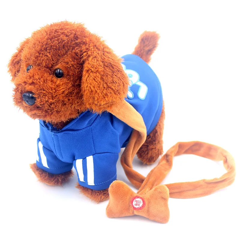 Children Electric Plush Toys Dog Singing Dancing Electronic Machinery Dog Teddy Pet Leash Walk Puppy