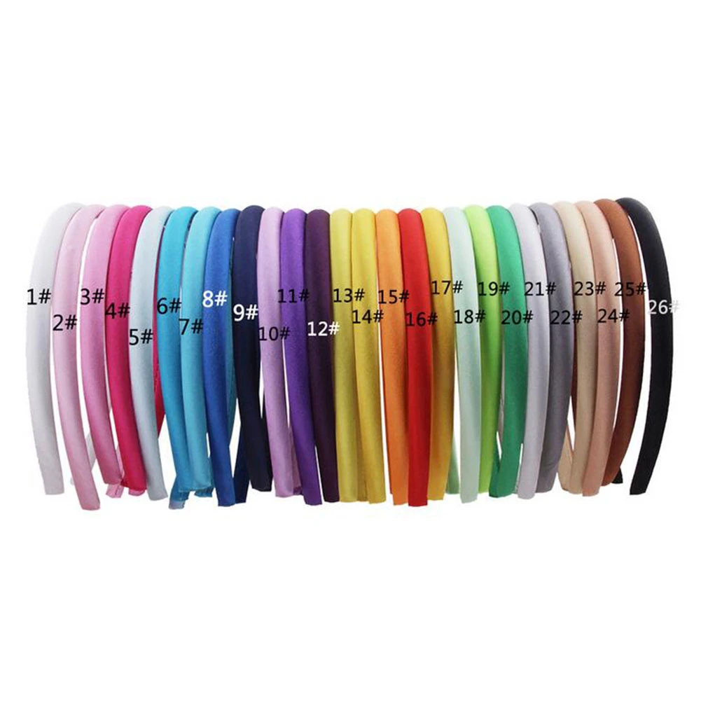 ladies headband Red Blue Green Pink Satin Headband for Women girls Kids Hair band Solid Color Thin Elastic Hair Hoop Accessories Headpiece cute headbands for women