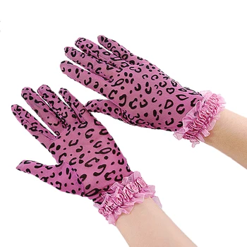 

1 Pairs New Fashion Sexy Leopard Women Lace Sunscreen UV-Proof Driving Gloves Ladies Mesh Short Thin Gloves Women Gloves 2020