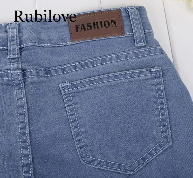 Rubilove повседневные 2019 Новый корейский стиль летний винтажный с высокой талией джинсовые женские шорты плюс размер тонкий стрейч отложным