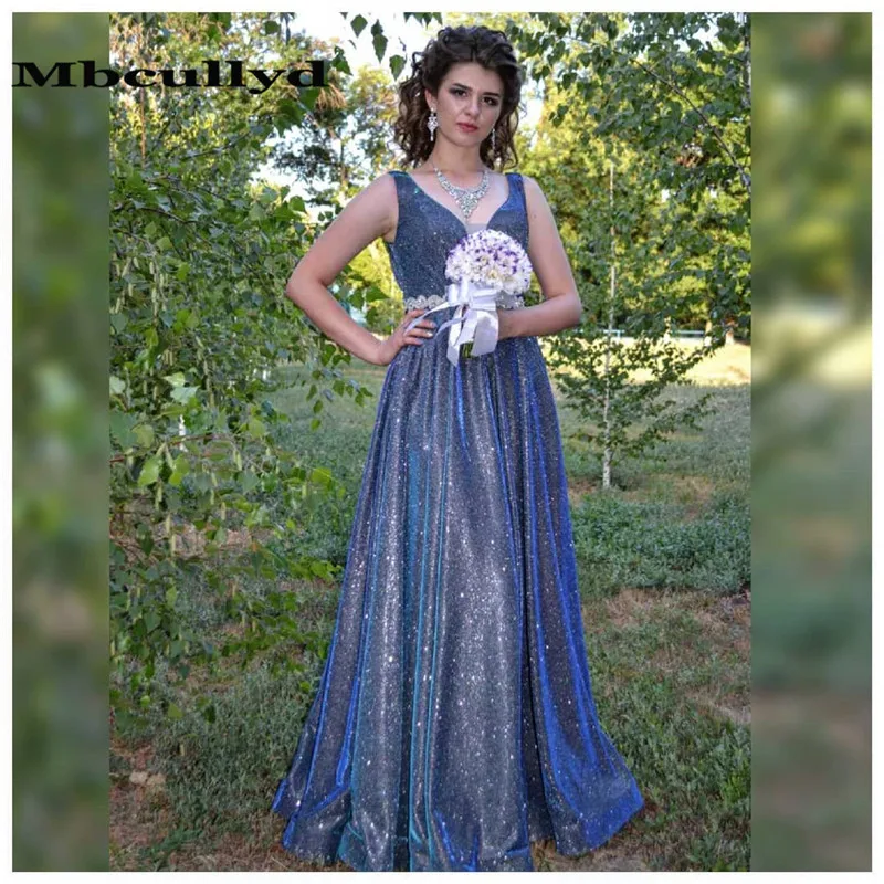 

Elegant Bling Sequined Prom Dresses Long 2023 Elegant A Line Evening Dress For Women vestidos de fiesta de noche Free Shipping