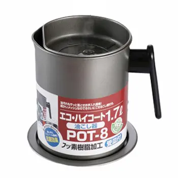 

Stainless steel kitchen strainer Lard cans Fried filter Anti-leaking oil pot Iron Bakelite 304 stainless steel filter