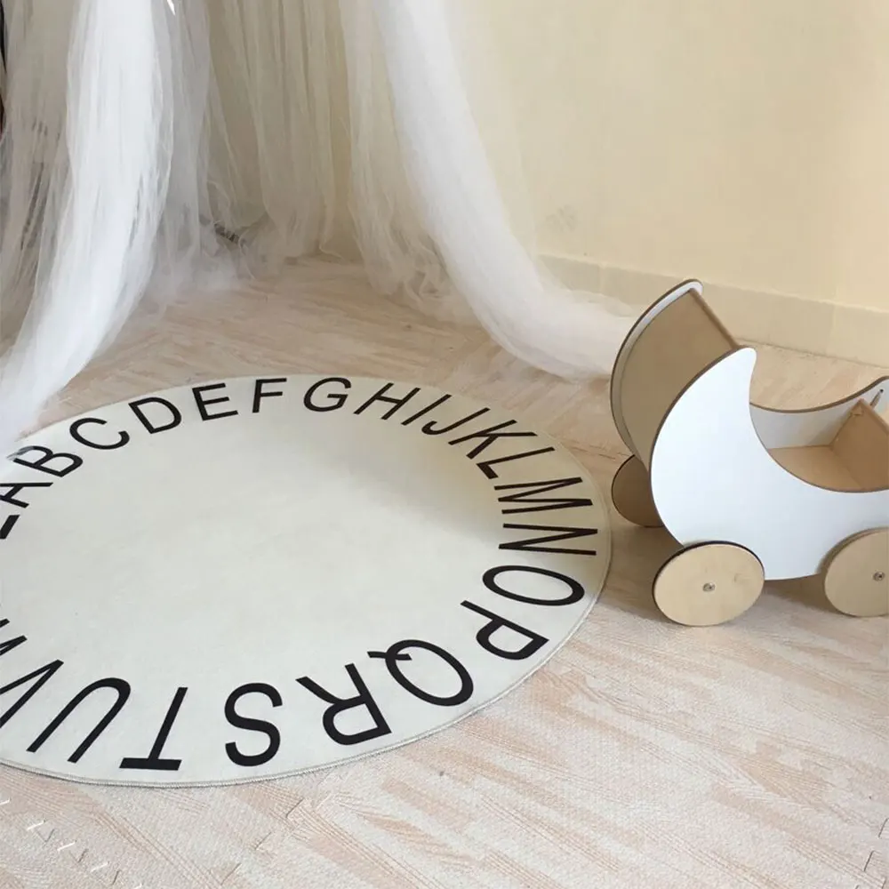 120cm Alphabet Kids Crawling Game Mat Soft Fabric Educational Non Slip Nursery Rug Play Mat Carpet 2