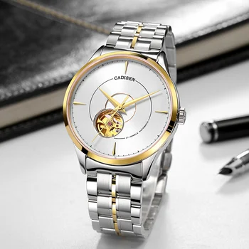 

CADISEN gold men watches automatic mechanical top luxury brand men wristwatch waterproof 50m business watch Relogio Masculino