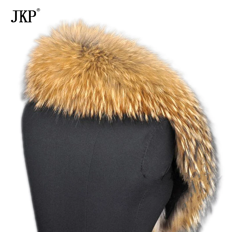 JKP 2019 натуральный меховой воротник из енота 100% шарф шерсти животных для женщин