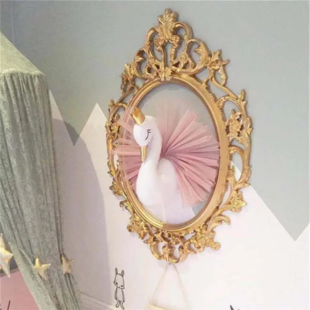 Kids Room Decoration 3D Animal Heads Swan Wall Hanging Decor For Children Room Nursery Room Decoration Soft Install Game House 2
