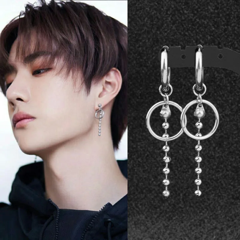 [leeENoir] 韓国アクセ☆Midnight Red Cubic Wave Earring_全2色 leeENoir] 韓国アクセ☆Midnight Red Cubic Wave Earring_全2色