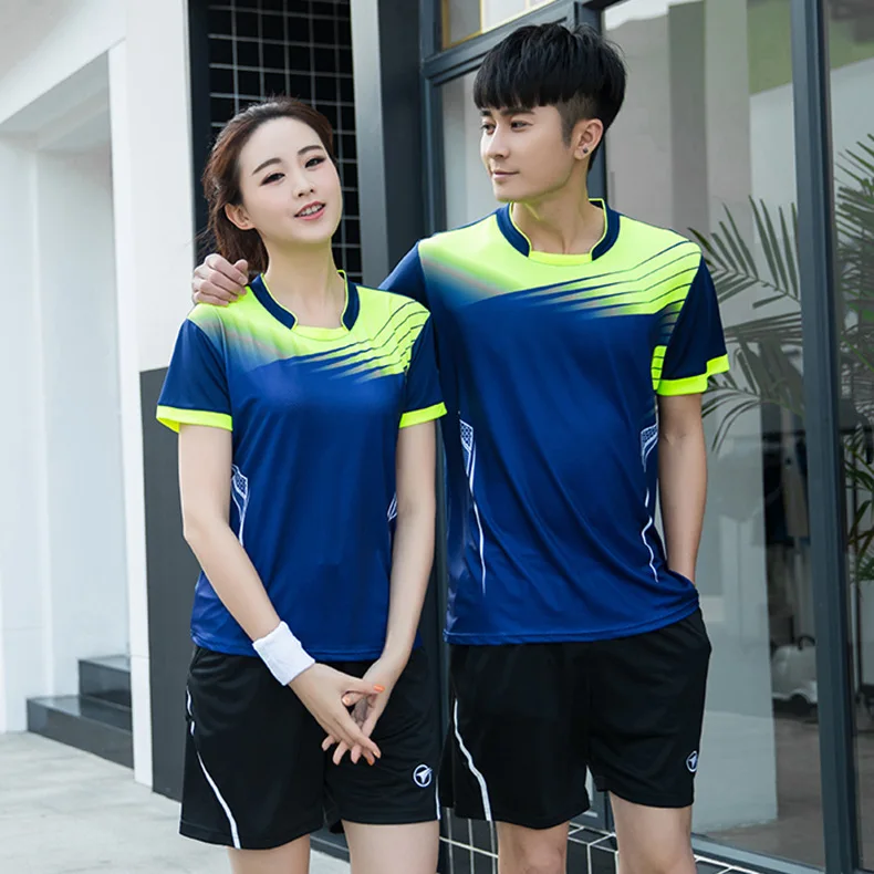 

2018 New Style for Men And Women Short Sleeve Shorts Sports Set Light Board Table Tennis Wear Badminton Training Suit