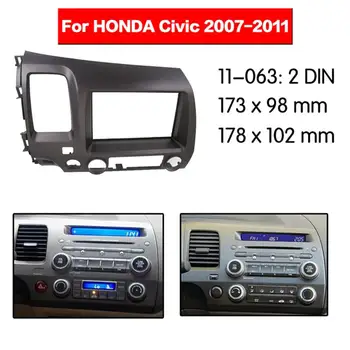 

1 Set Replacement Stereo Frame Fitting 2DIN DVD Player Mounting Trim Bezel Panel Kit For Honda Civic Interior Decoration