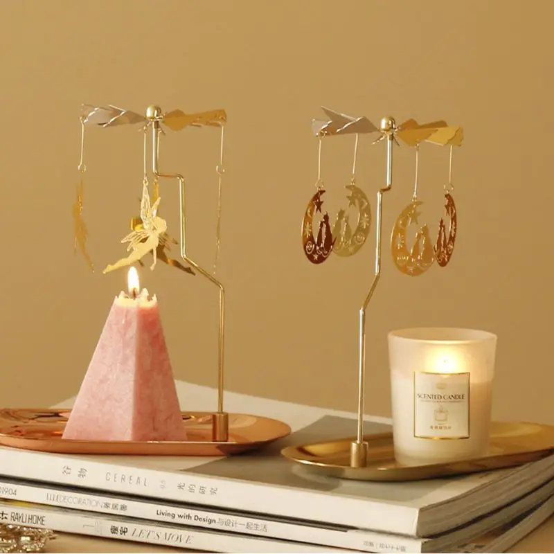 Portacandele Rotante Dorato – Carosello Per Tea Light, In Metallo, Per Matrimonio O Regalo