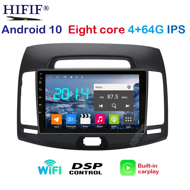 Carplay Quad/Octa core Android 10 9 дюймов автомобильное радио GPS навигация для Hyundai Elantra 2007 2008 2009