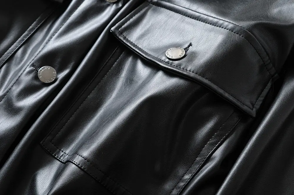 Зимняя куртка из искусственной кожи женская шуба уличная черная кожаная куртка мотоциклетные байкерские куртки верхняя одежда в стиле панк