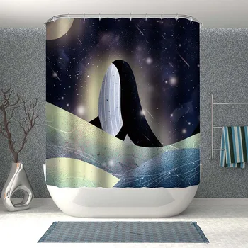 

Dolphin Printed Shower Curtain Waterproof Bathroom Cover 12 Hooks Shower Curtain 180X180CM Curtains For Bathroom Shower