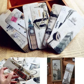 

30pcs/set Different European Scenes Vintage France Paris Eiffel Tower Bookmark Set School Office Escolar Papelaria