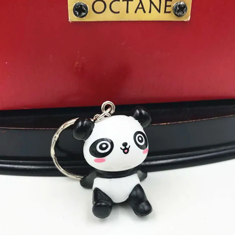 Panda Keychain Car Key Ring Pendants PVC Cute Cartoon Doll Package Pendant Men And Women Craft Gift