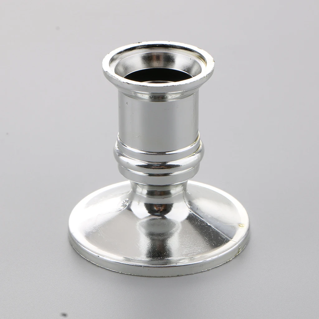 12 Pcs Plastic Candle Holder Base Electric Pillar Candlestick Stand For Tapers Candle Wedding Birthday Party