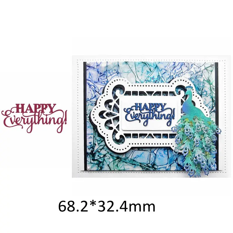 Special Happy Birthday Sentence Words Alphabet Metal Cutting Dies DIY Greeting Cards Stencil Scrapbooking Craft New Die Cut - Цвет: 5