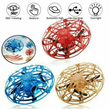 

2020 New UFO RC Infrared Sensor Aircraft Intelligent Suspension UAV Toy Mini Four Axis Boy Toys Flash Fly Disc Kid's Gift