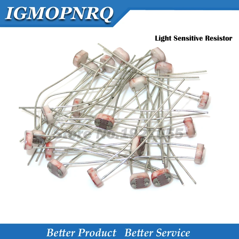 

50PCS GL5528 GL5516 GL5537 GL5549 GL5539 GL5547 5516 5549 5539 5526 12528 Light Sensitive Resistor Photoelectric Photoresistor