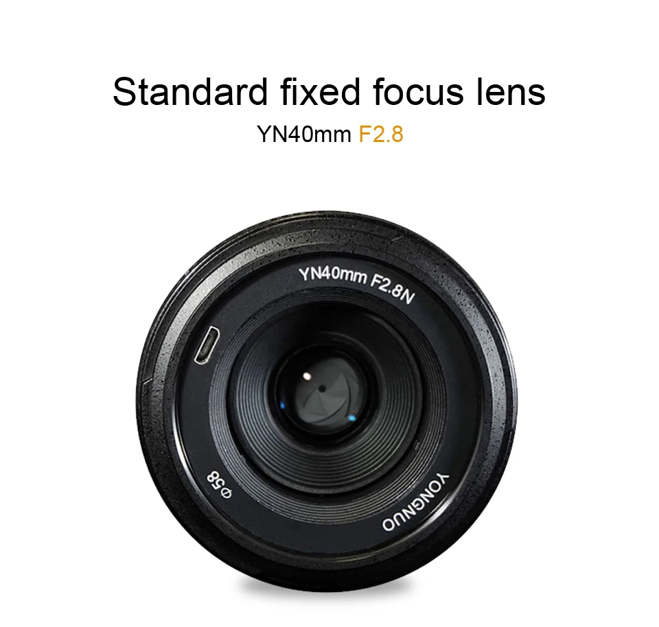 YONGNUO YN 40 мм F2.8N AF объектив MF YN 40 мм широкоугольный объектив с автофокусом для Nikon D500 D7100 D7000 DSLR Объектив камеры