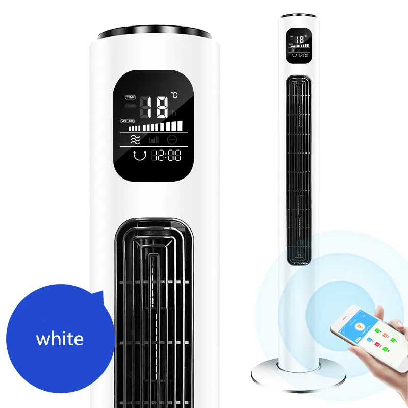 

Smart electric fan home ultra-quiet tower fan desktop leafless fan vertical floor loop remote control fan with LED AC-19