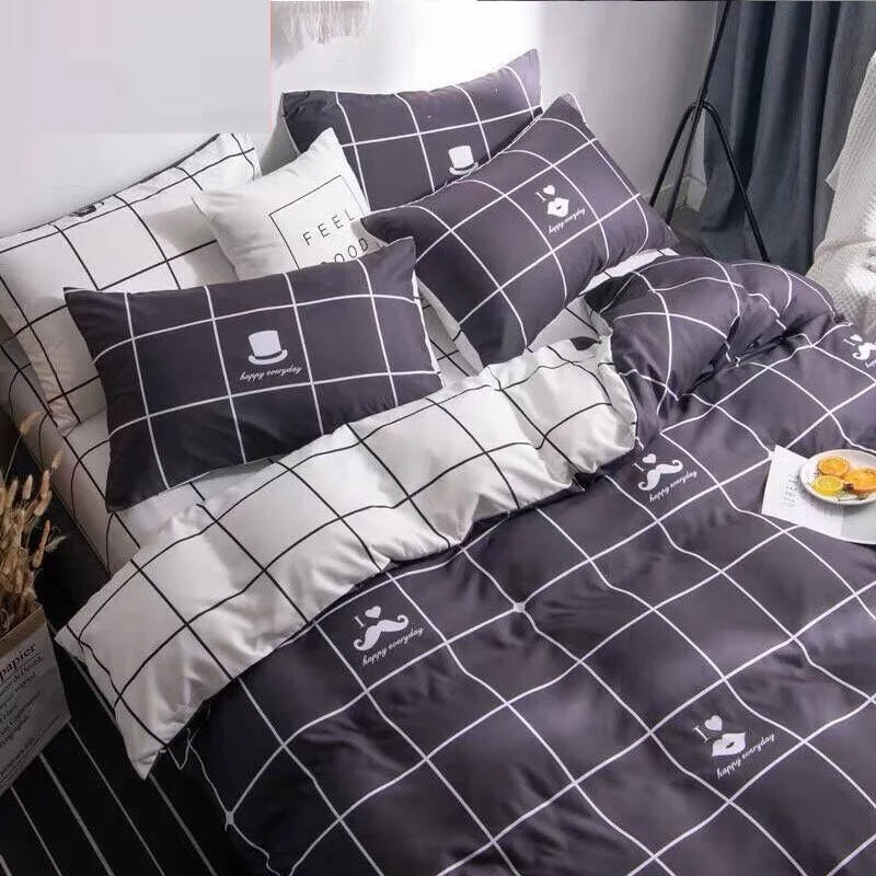 Bedding Set-23 3/4 предмета в комплекте, модная Постельное белье для девочки, милая постельное белье простой Стиль King queen Размеры Постельное белье пододеяльник+ кровать плоский лист+ подушка чехол - Цвет: Bedding Set-23