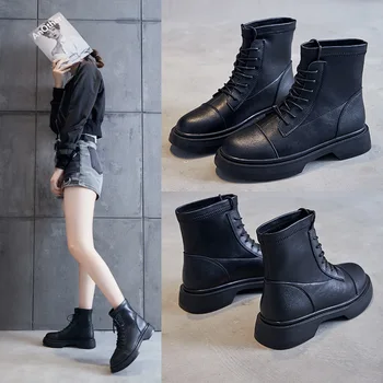 

Martin boots female British style 2020 new net celebrity skinny all-match elastic stocking boots short tube leather boots women