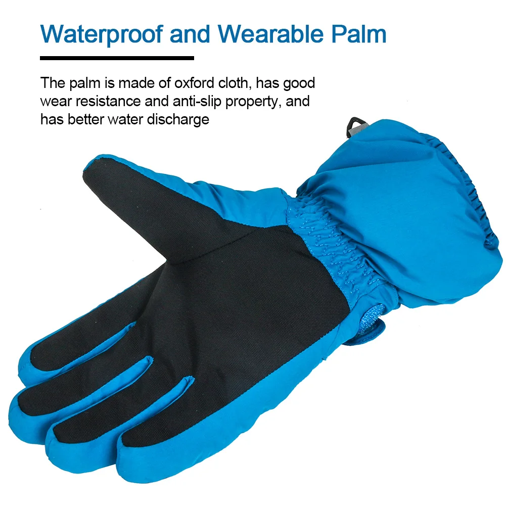 Winter Gloves Kids Boys Girls Childern Waterproof Windproof Mittens Cycling Bicycle Bike Outdoor Camping Sports Ski Warm Gloves 5