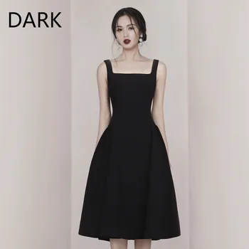 

2020 summer new fashion European and American women's sling strapless strapless waist was thin a word long dress women