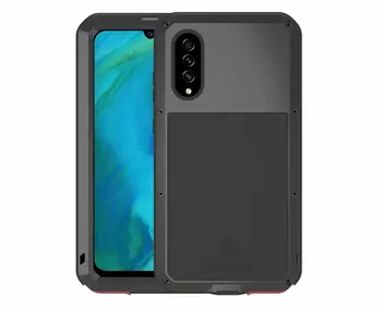 

LOVE MEI For Samsung Galaxy A70S Phone Case Shockproof Dust-proof Mobile Shell Metal Aluminum Protection + Gorilla glass